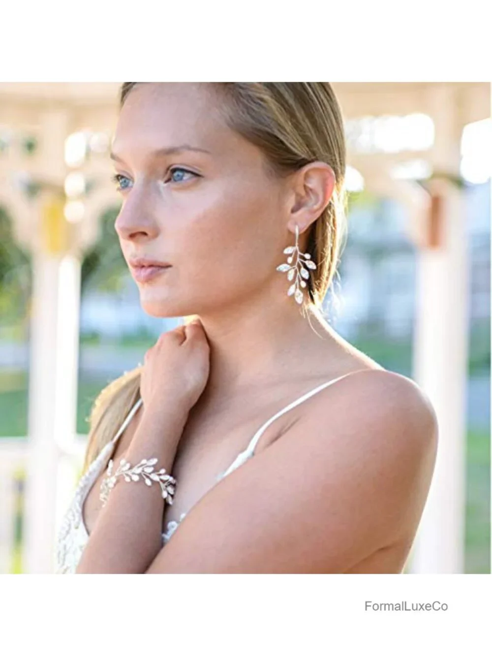 Crystal Pearl Bridal Bracelet 7-8.5 In Silver Chain Lobster Claw
